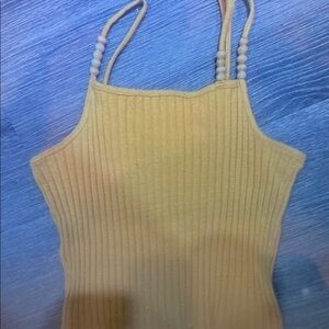 Kids Tan Ribbed Tank Top